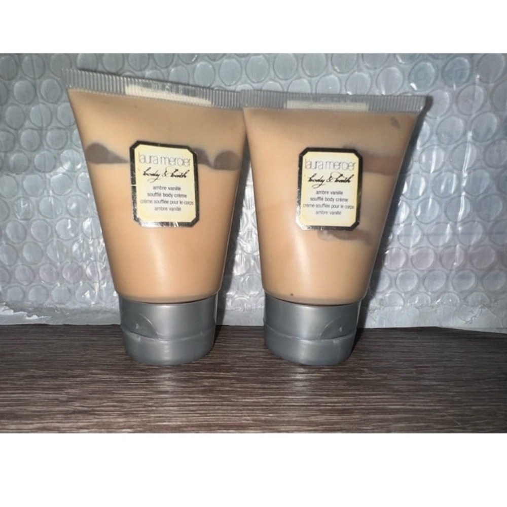 Laura Mercier Soufflรฉ Body Crรจme Ambre Vanille Travel Size Set 2 Tubes 1oz each